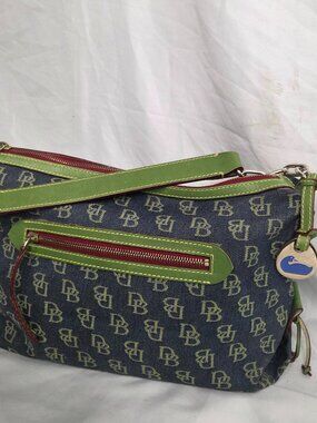 RARE! Hard to find, Dooney & Bourke Blue Denim Monogram Shoulder Bag – Y2K Retro